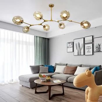 Modernus Nordic liustra kambarį lempos dizaineris asmenybės kūrybos valgomasis,miegamasis villa molekulinė liustra apšvietimo