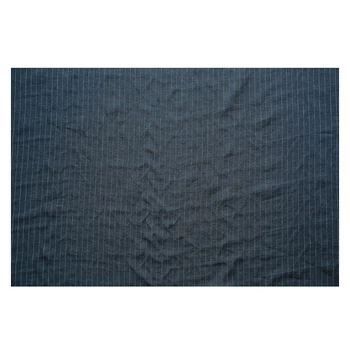 Aukštos klasės gryno lino audinio Pilka-mėlyna verpalai dažyti juostelės tissu Mados marškinėliai ir kelnės drabužius kratinys