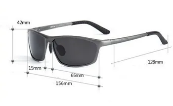 Poliarizuoti vyriški akiniai nuo saulės vairuotojams, aliuminio magnio lydinio rėmo akiniai nuo saulės 