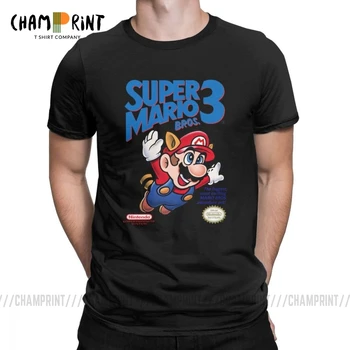 Super Mario 3 vyriški Marškinėliai Naujovė Tee Marškinėliai trumpomis Rankovėmis O Kaklo Marškinėliai Medvilnė, Dovanų Drabužiai