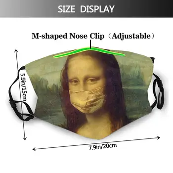 Mona Lisa Mascarilla Veido Masque Su Veido Apsaugoti Pandemijos Juokingas Meno Fation Nagų Kaukė Su Filtrais
