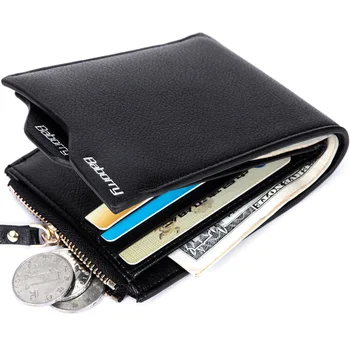 Baborry Kietas RFID apsaugos vyriškos odinės piniginės nuimamas blokavimo kortelės turėtojui, žmogui piniginės su moneta kišenėje