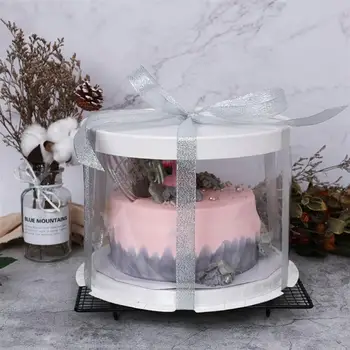Skaidrus Round Cake Box Desertas Pakavimo Dėžės Apsauga Nuo Dulkių Talpinimo Organizatorius Gimtadienis, Vestuvės Dovanų Cajas De Regalo