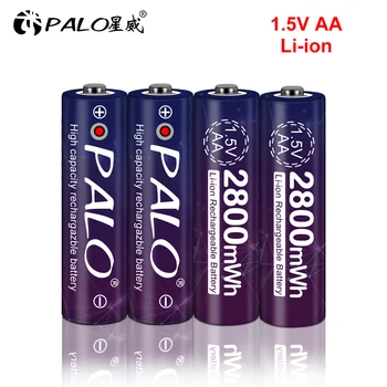 PALO 2800mWh 1,5 V AA Li-ion AA Baterijos Su USB Įkraunama Ličio Baterija + USB Kroviklis aa 1,5 V Baterijos