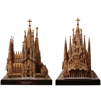 Ispanija Sagrada Familia Realus Lankstymo Supjaustyti 3D Popieriniai Namų Architektūros Papercraft 