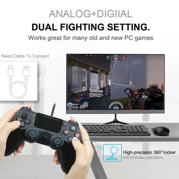 Belaidė/Laidinė Valdytojas Mando PS4 PlayStation 4/PS3 Konsolės Dualshock 4 Valdytojas Controle PS4 kreiptuką