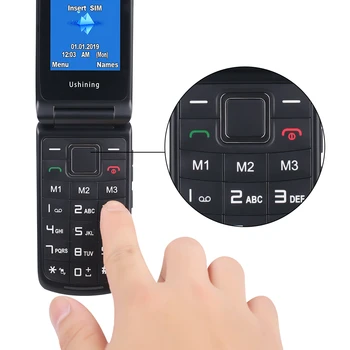 Apversti Mobilusis Telefonas Senjorams su SOS Didelis Mygtukas ant Nugaros,SIM-Nemokamai Dual SIM Dvejopo Laukimo Greito Rinkimo Klavišą Lengva naudoti Telefonai
