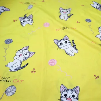 Pusės metro medvilnės animaciją kačių, žuvų spausdinimo audinio kūdikio lovos maišą, rankų darbo drabužis-suknelė medžiaga B338