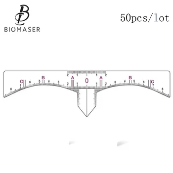 Biomaser 50Pcs Tiksli permanentinis Makiažas Antakių Formavimo Įrankiai, Vienkartiniai Antakių Matavimo Liniuotė Lipdukas