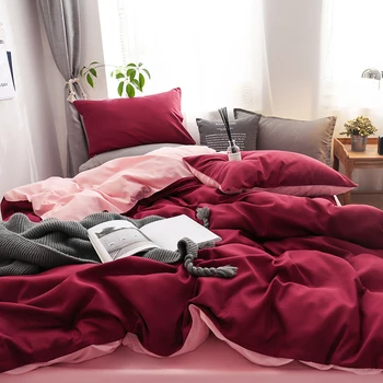 Vyno raudonos ir rožinės spalvos paklode patalynės komplektas antklode padengti Užvalkalas 3/4pcs double queen visą singe dydis