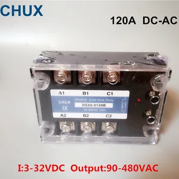 CHUX Trijų fazių (solid state relay DC-AC 120A 3P SSR 120DA ,DC Kontrolės ac ZG33-3120B Nulio kirtimo