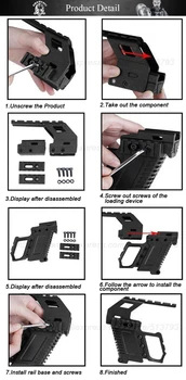Glock Taktinis Serijos Geležinkelių Bazinės Apkrovos Įtaisas Pistoletas Karabinas Kit Greitai Atnaujinti Už G17 G18 G19 Nailono Medžioklės Armijos Priedai