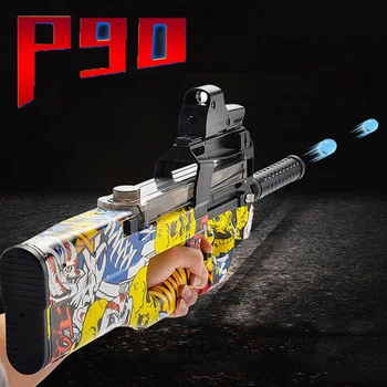 Plastikiniai P90 Žaislinių Ginklų Puolimą Snaiperio Ginklas Vandens Bullet Gun Lauko Live CS Žaidimo Elektros Eilių Dažasvydis Pistoletas Žaislai Vaikams