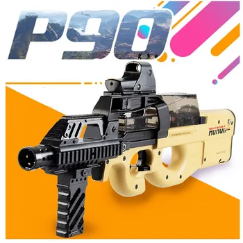 Plastikiniai P90 Žaislinių Ginklų Puolimą Snaiperio Ginklas Vandens Bullet Gun Lauko Live CS Žaidimo Elektros Eilių Dažasvydis Pistoletas Žaislai Vaikams