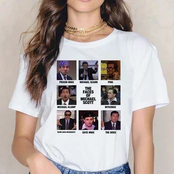 Michael Scott Harajuku Grafinis marškinėliai T-shirt ulzzang Tarnyba Mados Juokinga Grunge Tees Marškinėliai Femme Estetinės 90s Moterims