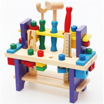 Vaikai Mediniai Workbench Asamblėjos Žaislai, Vaikiška Multi-funkcija Riešutų Derinys Montessori Švietimo Žaislai Vaikams 3 4 5 Metai