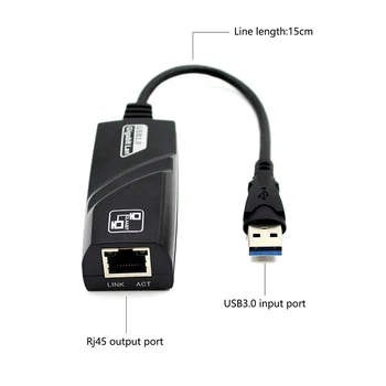 USB 3.0 RJ45 Ethernet Adapteris Lan Tinklų 10/100/1000 Mbps Tinklo Adapteris, skirtas 