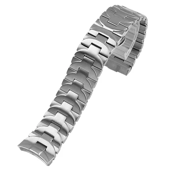Nerūdijančio plieno watchband už PAM111 441 apyrankė 24mm sidabro aukštos kokybės matinis kreivė pabaigos laikrodžio apyrankė