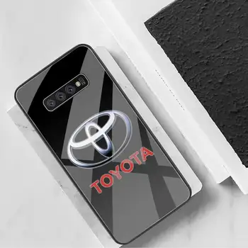 Toyotas Lenktynių automobilių logotipą, Telefono dėklas Grūdintas Stiklas Samsung S20 Plius S7 S8 S9 S10 Plus Pastaba 8 9 10 Plius