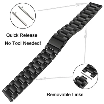 Nerūdijančio Plieno Watchband Greitai Išleisti Huawei Žiūrėti GT 2 46mm 42mm Juostoje, Riešo Dirželis, Metalo Apyrankė Juoda, Sidabro