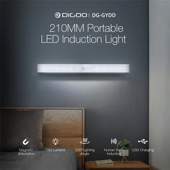 DG-GYDD 210mm Nešiojamas Mini LED Žmogaus Kūno Smart Indukcijos Šviesos Magnetinis Adsorbcijos USB Įkrovimo 150lm Detektorius Naktį Šviesos