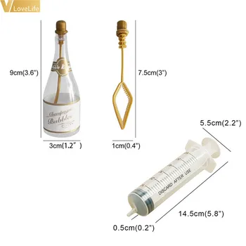 12pcs Mini Vandens Muilo Burbulas Buteliai Švirkštų Namų Vestuvių Nori Skaidrus Šampanas Dovana Svečias Vestuves Apdaila