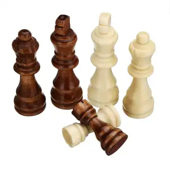 32 Šachmatų Mediniai Užbaigti Chessmen Tarptautinis Žodis Šachmatų Žaidimas Pramogų 77MM