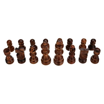 32 Šachmatų Mediniai Užbaigti Chessmen Tarptautinis Žodis Šachmatų Žaidimas Pramogų 77MM