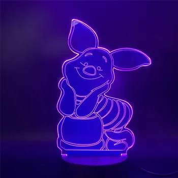 Disney Pooh Bear Paršelių Eeyore Animacinių filmų Statulėlės, Kūdikių, Vaikų, Naktį Šviesos diodų (LED) Palieskite Jutiklio Spalvinga Nightlamp Vaikas Miegamojo Puošimas