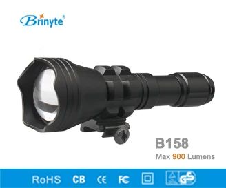 Brinyte B158 Išgaubto Objektyvo Zoomable LED Žibintuvėlis Žibintuvėlis atsparus Vandeniui Lauko Taktinių Medžioklės Flash Šviesiai Raudona / Žalia Šviesa