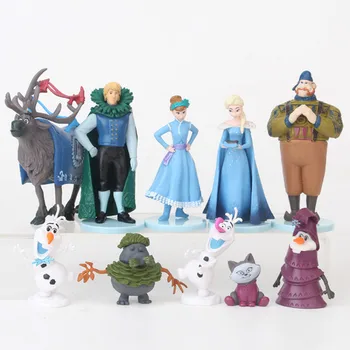 10cm Disney Princess Užšaldyti Anime ir Animacinių filmų Personažas Žaislas Nustatyti Mergaitės Gimtadienio Dovana Pyragas Apdaila
