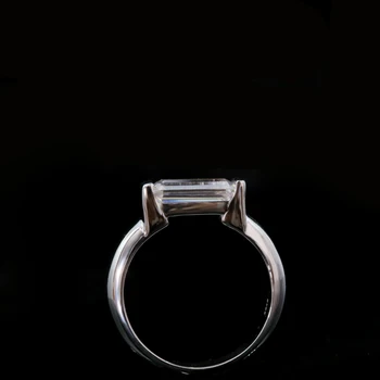 AEAW sterlingas sidabro 925 3.0 ct smaragdas iškirpti moissanite žiedas