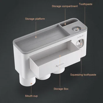 Laikymo stovas prie sienos reikmenys (dantų pasta automatinio paskirstymo dėžutė įrengta su surinkimu . Bendras vonios aksesuarai