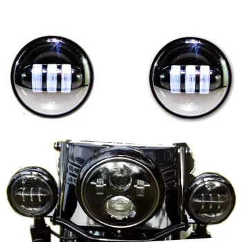 2VNT Chrome / Black 4.5 Colių Creee LED Artimosios Šviesos Vietoje, Vairuotojo Lempa LED Rūko Žibintai Harley Davidso Motociklų 4.5