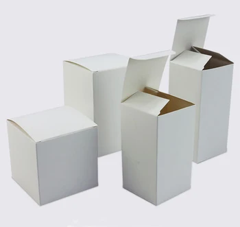 Kraft Popieriaus, kartono Dėžutė, Papuošalai dovanų Saldainių pakuotės kartoninė Dėžutė dovana muilo Pakuotė Pakavimo popieriaus Langelį, balta