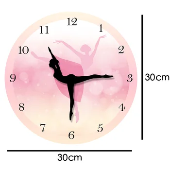Baleto Šokėjas Su Arabiškais Skaičiais Mergina Miegamojo Puošimas Princesė Pink Sieninis Laikrodis Šokių Sienos Meno Ballerina Juda Kojos Laikrodis Žiūrėti