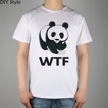 WTF panda t-shirt Viršuje, Medvilnės Lycra Marškinėliai Vyrams