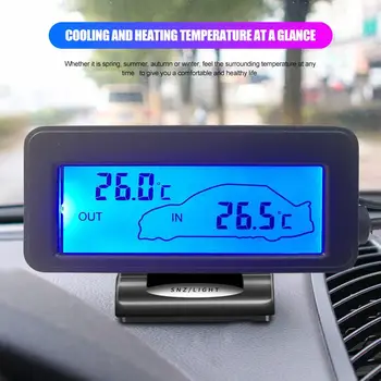 Mini LCD Termometras DC12V Skaitmeninė Kambarinė Patogus Temperatūros Jutiklio foninio Apšvietimo Drėgmės Matuoklis Termometras su Drėgmėmačiu Indikatorius