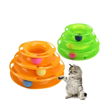 Pet Žaislas Katė Ratas, Trijų sluoksnių Takelio Įspūdį Sūkurinės Ratas Žaisti Žaidimą Kačių Žaislai Interaktyvus Pet Kačiukas Žaislai