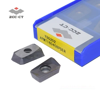 10vnt ZCCCT karbido frezavimo cutter APMT160408 PDER YBG202 APMT tipas ZCC įterpti APMT160408PDER plieno ir nerūdijančio plieno
