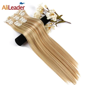 AliLeader Beautyful Ilgi Plaukai Pratęsimo Įrašą Šviesūs Plaukai Priauginimui 6 Vnt/Set 16 Įrašus Plaukų 22 Colių Sintetinių Plaukų Gabalas