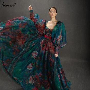 Haute Couture Gėlės Vakaro Suknelės 2020 Ilgai Reljefiniai Rankovėmis Vakare Chalatai Elegantiškas Garsenybių Suknelės Moteris Fotografijos Skraiste