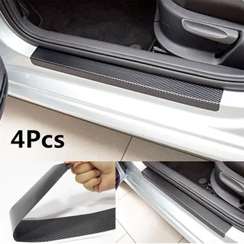 4PCS 5D Anglies Pluošto Universali apsauga nuo dulkių Automobilių Durų Lipdukai, Aksesuarai, Auto Dalys, Papuošti Automobilį Ribą, Lipdukai, Automobilių Lipdukas
