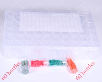 60 Butelių diamond tapyba priedai, įrankiai, Dėžutė Organizatorius Skaidraus Plastiko kalnų krištolas Gręžimo Mozaikos Granulių Laikymo Dėžutė