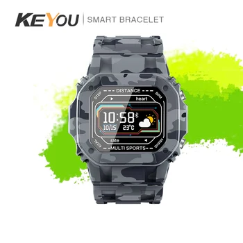 2020 metų Naujų Sporto Smart žiūrėti KEYOU-i2 0.96 Colių Smart Watch Vyrai Visiškai Jutiklinis Ekranas Fitneso Smart Žiūrėti, Kraujo Spaudimo priemonę 20