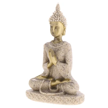 3 Vnt Smiltainio Ganeša Budos Statula, Skulptūra Rankų Darbo Statulėlės Sėdi Ganesh Budizmas Budos Statula Buda Rankų Darbo Statulėlės