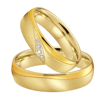 1 pora 18k auksu santuokos vestuvinių žiedų rinkinys poroms meilės aljanso nerūdijančio plieno papuošalai piršto žiedą