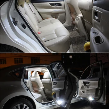 8pcs Baltas Automobilis LED Lemputės Interjero Žemėlapis Dome Licencijos numerio ženklo Žibintas Paketo Komplektas Mazda 3 2004 2005 2006 2007 2008 2009