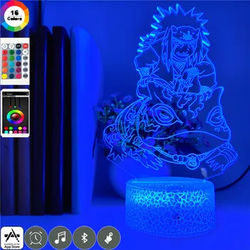 App Kontrolės 3D Lempos Anime Naruto Jiraiya LED Nakties Šviesos Veiksmų Skaičius, 7 Spalvų Liesti Apdailos Lentelės Šviesos Optinė Iliuzija