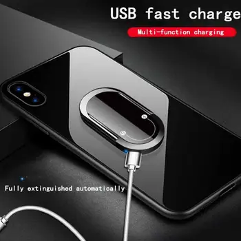 2 In 1 USB Žiebtuvėlis Automobilinis Magnetinis Telefono Laikiklio Stovas Įkrovimo Piršto Žiedą Sagtis Lizdas 